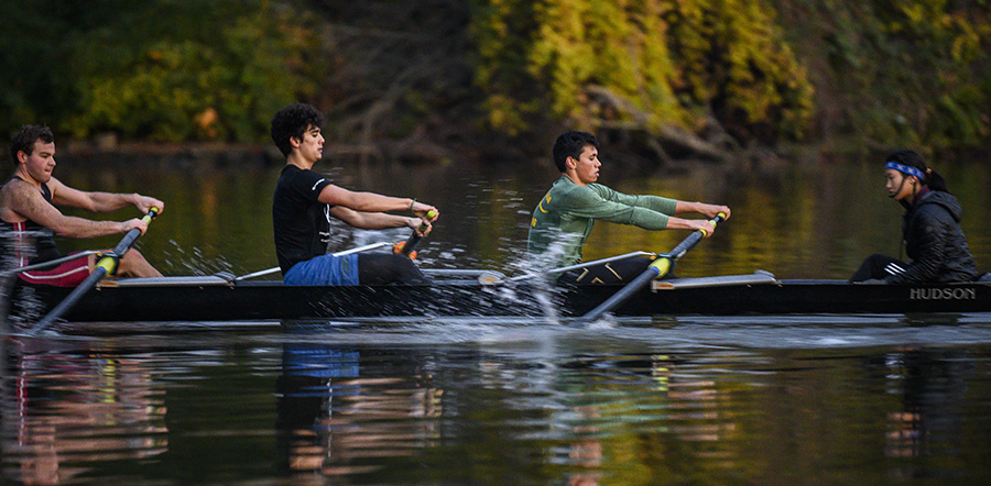 Students Enjoy Serenity, Challenge of Rowing Pittsburgh’s Three Rivers